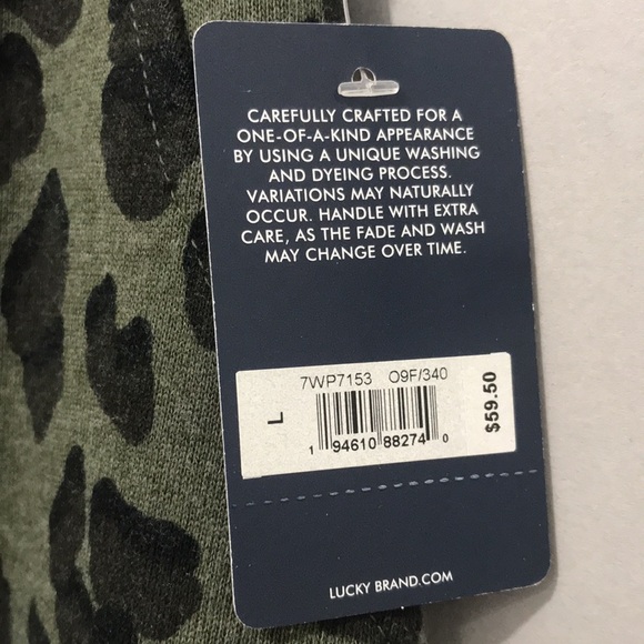 Lucky Brand Women’s Green Leopard Print Sweatpants Size Large - Picture 5 of 5